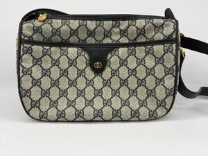 Gucci Beige/Black GG Canvas Crossbody Bag